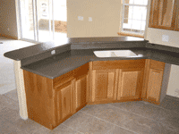 Bisque Countertop, Splash and Bar top with Cameo Sink