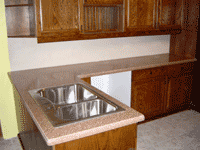 Terra Countertop, Aurora Full Splash with Franke stainless steel sink